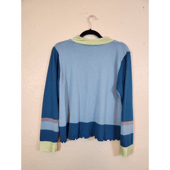 Christopher & Banks Women's Blue V-Neck Long Sleeve Pullover Sweater Size Large - Picture 2 of 6